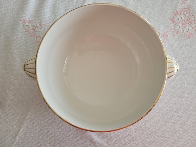 Soupière avec couvercle vintage de Digoin Sarreguemines décor floral