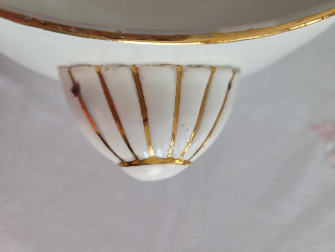 Soupière avec couvercle vintage de Digoin Sarreguemines décor floral