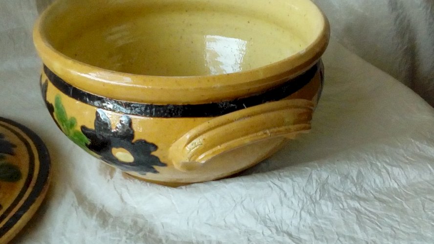 SOUPIERE EN GRES POTERIE DE SOUFFLENHEIM ALSACE*