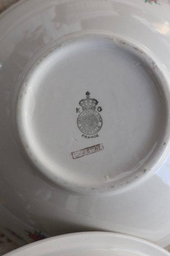 Soupière vintage faïence Lunéville - Modèle Christine - Décor fleuri