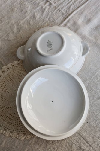 Soupière vintage faïence Lunéville - Modèle Christine - Décor fleuri