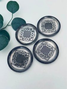 Sous verres / coupelles étain Art deco