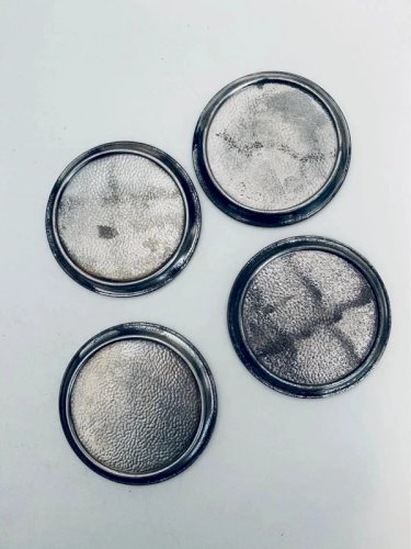 Sous verres / coupelles étain Art deco