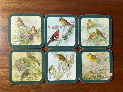 Sous-verres vintage oiseaux