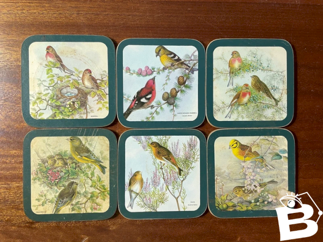 Sous-verres vintage oiseaux