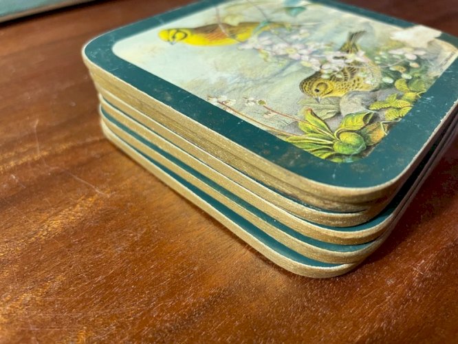 Sous-verres vintage oiseaux