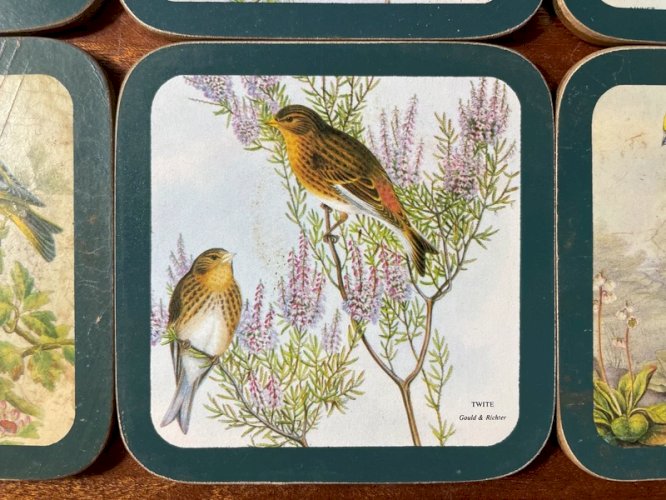 Sous-verres vintage oiseaux