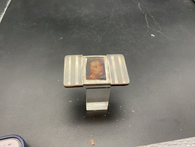 S.T. DUPONT Porte photo de poche argent vintage 1930