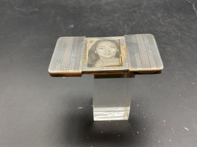 S.T. DUPONT Porte photo de poche argent vintage 1930