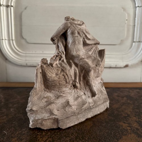 Statue à l'Antique femme drapée en terre cuite par Charles Filleul M3551