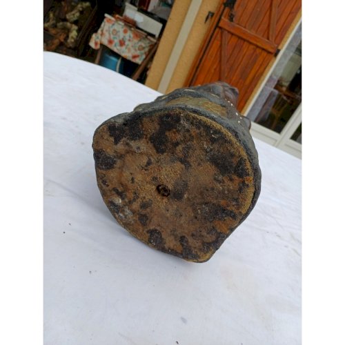 Statue Africaine Femme Bois , laiton , Perles , Coquillages