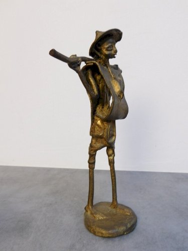 STATUE AFRICAINE PORTEUR EN BRONZE
