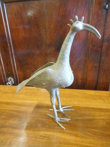 STATUE ANIMALIER OISEAU EN BRONZE AFRICAIN