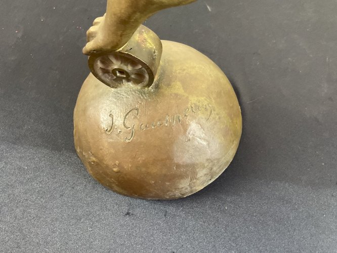 Statue Bronze Jean Gautherin (français, 1840 – 1890) pied de lampe