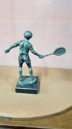 STATUE D'UN TENNISMAN EN BRONZE SIGNE SIMAR