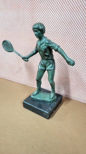 STATUE D'UN TENNISMAN EN BRONZE SIGNE SIMAR