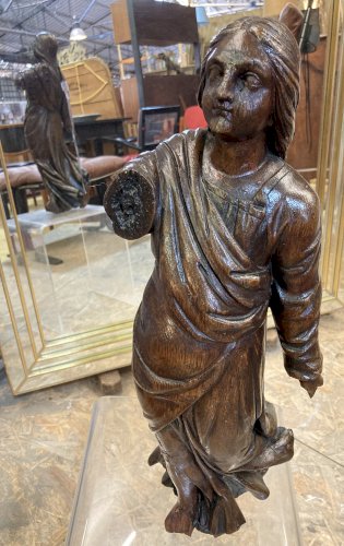 Statue d'une sainte - bois - XVIIIe 
