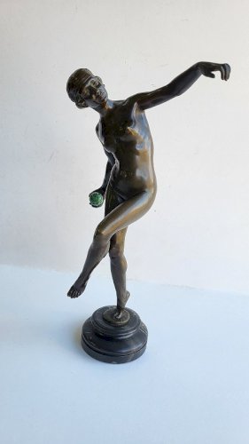 STATUE EN BRONZE CHARLES EDOUARD ALLIOT 1877 1920 ART DECO