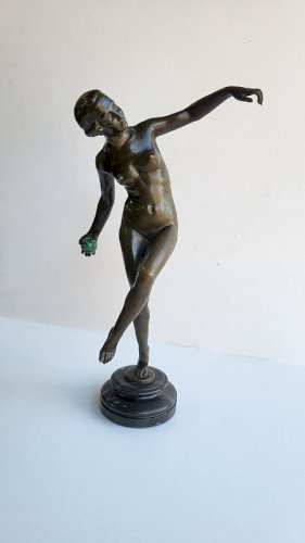 STATUE EN BRONZE CHARLES EDOUARD ALLIOT 1877 1920 ART DECO