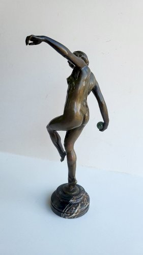 STATUE EN BRONZE CHARLES EDOUARD ALLIOT 1877 1920 ART DECO