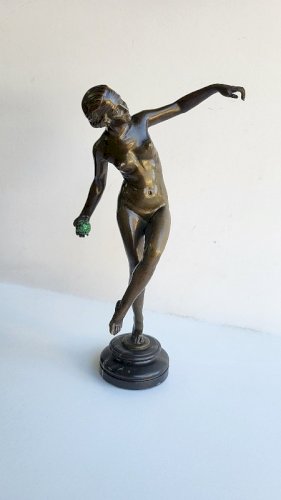 STATUE EN BRONZE CHARLES EDOUARD ALLIOT 1877 1920 ART DECO