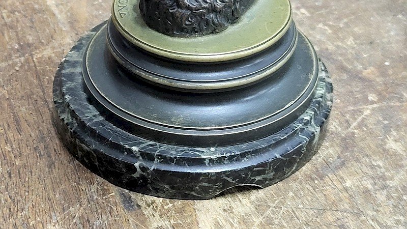 STATUE EN BRONZE MERCURE JEAN DE BOLOGNE SUR SOCLE EN MARBRE