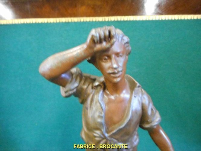 STATUE EN REGULE BATTEUR PAR CHAUVIN