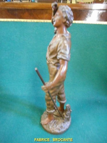 STATUE EN REGULE BATTEUR PAR CHAUVIN