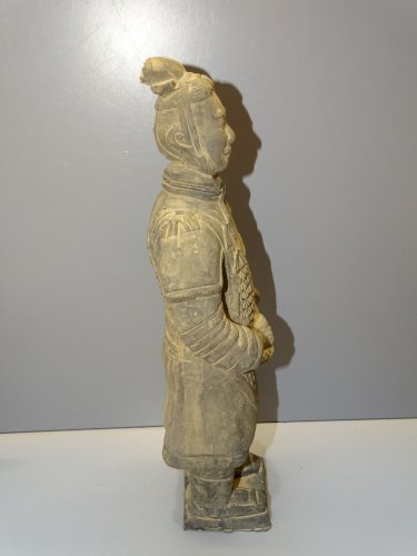 -STATUE GUERRIER DE LA MURAILLE DE CHINE TERRE CUITE XIAN 35 cm COLLECTION   D