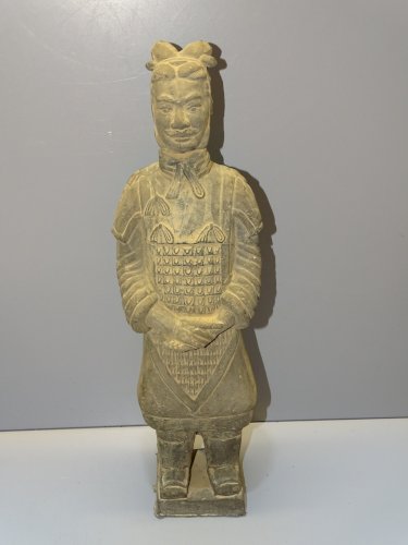 -STATUE GUERRIER DE LA MURAILLE DE CHINE TERRE CUITE XIAN 35 cm COLLECTION   D
