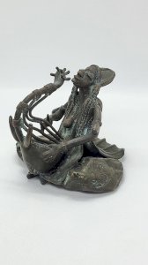 STATUE MUSICIEN EN BRONZE AFRICAIN N°4