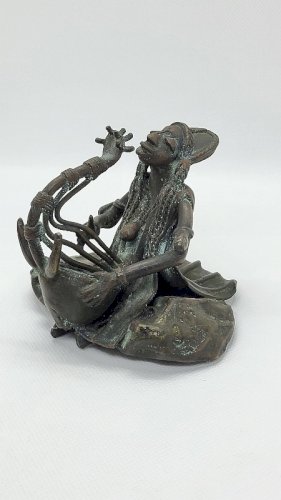 STATUE MUSICIEN EN BRONZE AFRICAIN N°4