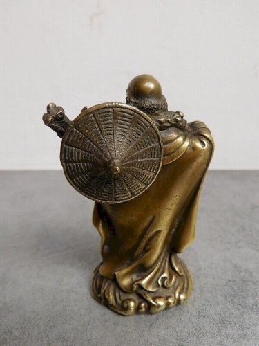 STATUE PERSONNAGE ANCIEN EN BRONZE