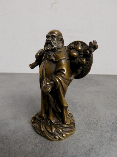 STATUE PERSONNAGE ANCIEN EN BRONZE