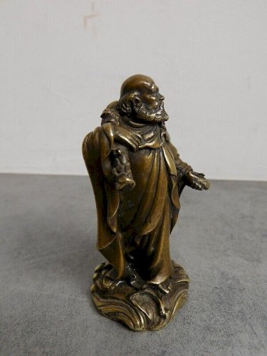 STATUE PERSONNAGE ANCIEN EN BRONZE