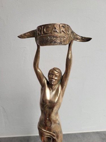 STATUE PUBLICITAIRE RICARD ART DECO EN BRONZE