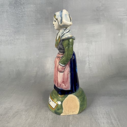 Statuette ancienne faience bretonne NAÏK à restaurer Henriot Quimper non marqué