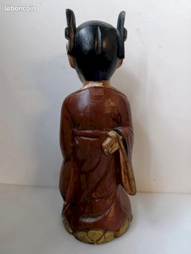 statuette en bois dorigine asiatique (chine ? japon,) dhomme en bon etat