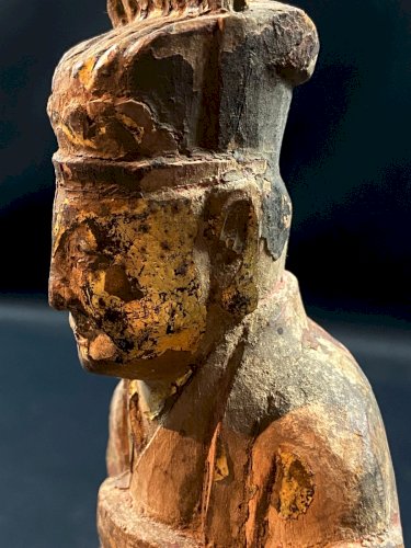 Statuette en bois sculpté au dignitaire chinois Chine XVIIIe Dynastie Qing