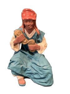 statuette en platre peint  orientale musicien  vintage marque Minotaure