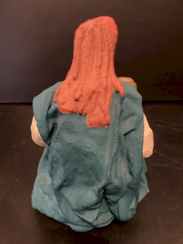 statuette en platre peint  orientale musicien  vintage marque Minotaure