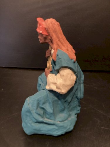 statuette en platre peint  orientale musicien  vintage marque Minotaure