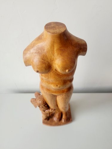 Statuette femme nue et ange