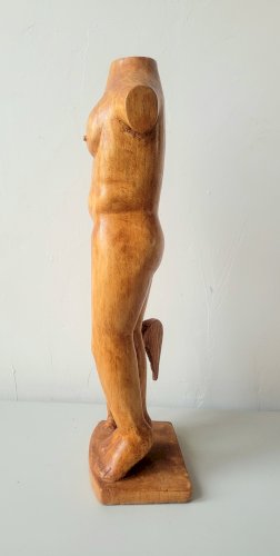Statuette femme nue et ange
