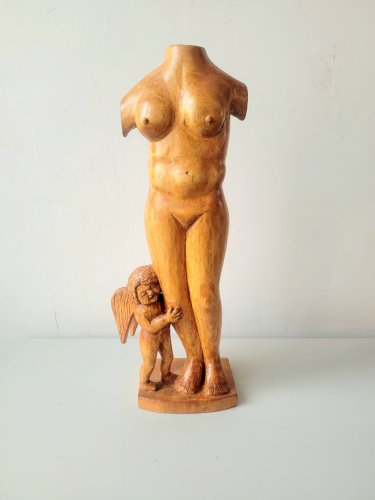 Statuette femme nue et ange