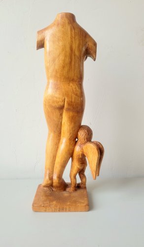 Statuette femme nue et ange