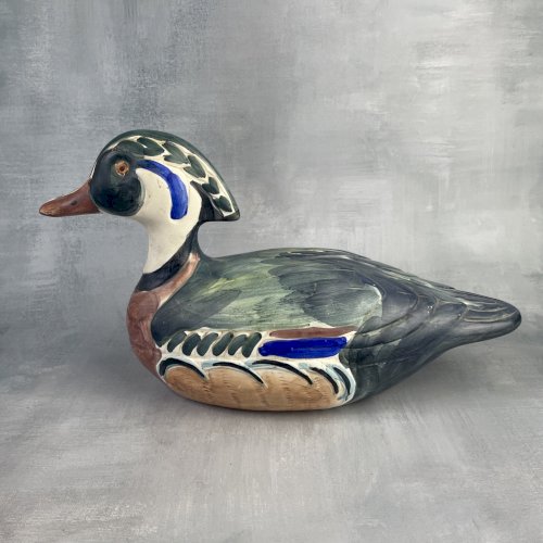 Statuette figurine canard en céramique WEISS peint main BRESIL BRAZIL