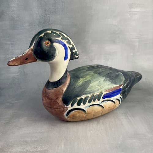 Statuette figurine canard en céramique WEISS peint main BRESIL BRAZIL