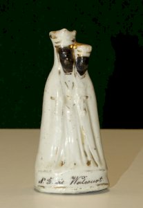 - PORCELAIN FIGURINE from PARIS? NOTRE DAME de WALCOURT CANDLE SNUFFER D
