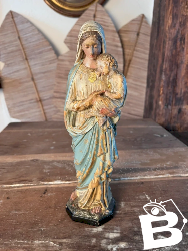 Statuette Vierge à l’enfant signée Pierotti fin XIXe